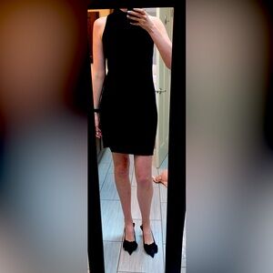 100% cashmere sleeveless mock neck dress size M